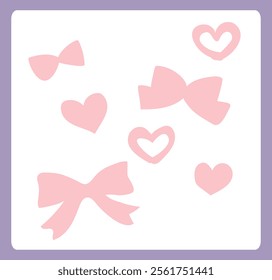 Dreamy and girly pastel tone frame with ribbon. Design element. Vector illustration.