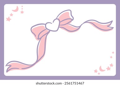 Dreamy and girly pastel tone frame with ribbon. Design element. Vector illustration.