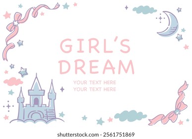 Dreamy, girly pastel tone frame. Vector illustration.