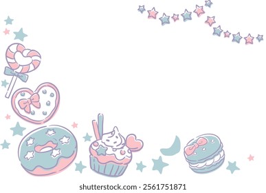 Dreamy, girly pastel tone frame. Vector illustration.