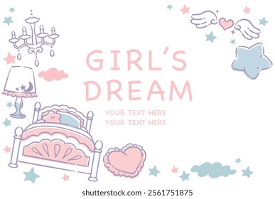 Dreamy, girly pastel tone frame. Vector illustration.