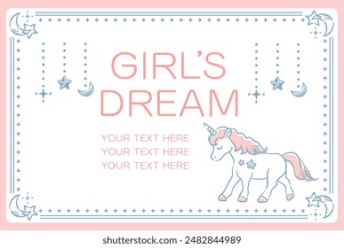 Dreamy and girly pastel tone illustration . Design template. Vector illustration.