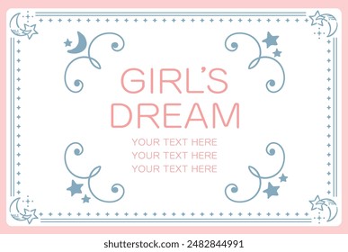 Dreamy and girly pastel tone illustration . Design template. Vector illustration.