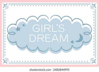 Dreamy and girly pastel tone illustration . Design template. Vector illustration.