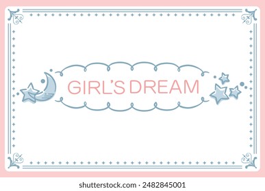 Dreamy and girly pastel tone illustration . Design template. Vector illustration.