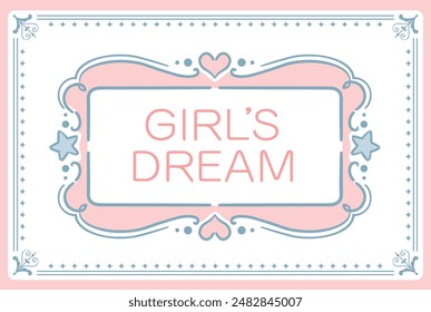 Dreamy and girly pastel tone illustration . Design template. Vector illustration.