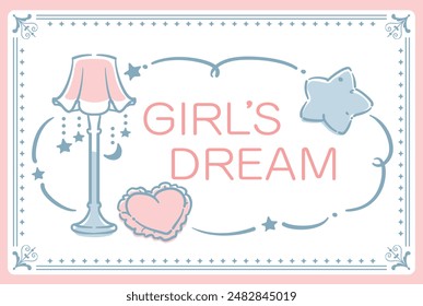 Dreamy and girly pastel tone illustration . Design template. Vector illustration.