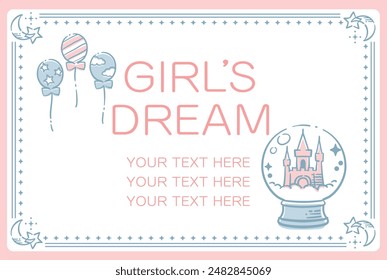 Dreamy and girly pastel tone illustration . Design template. Vector illustration.