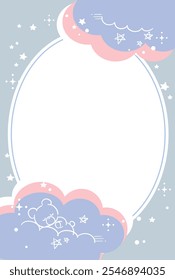 Dreamy and girly pastel tone illustration . Design template. Vector illustration.