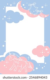 Dreamy and girly pastel tone illustration . Design template. Vector illustration.