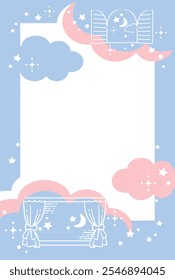 Dreamy and girly pastel tone illustration . Design template. Vector illustration.