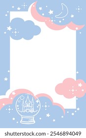 Dreamy and girly pastel tone illustration . Design template. Vector illustration.