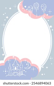 Dreamy and girly pastel tone illustration . Design template. Vector illustration.