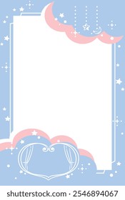 Dreamy and girly pastel tone illustration . Design template. Vector illustration.