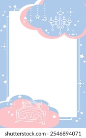 Dreamy and girly pastel tone illustration . Design template. Vector illustration.