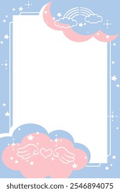 Dreamy and girly pastel tone illustration . Design template. Vector illustration.