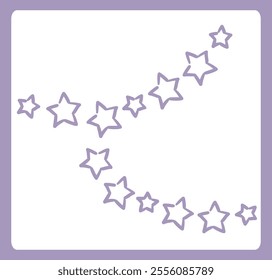 Dreamy and girly pastel tone stars illustration. Design element. Vector illustration.