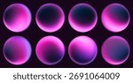Dreamy gradient spheres in softly pastel glowing shades and futuristic delicate design. Gradient spheres in gentle neon tones for digital banners, covers, modern design templates, and visual branding