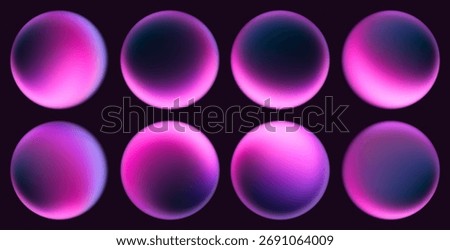 Dreamy gradient spheres in softly pastel glowing shades and futuristic delicate design. Gradient spheres in gentle neon tones for digital banners, covers, modern design templates, and visual branding