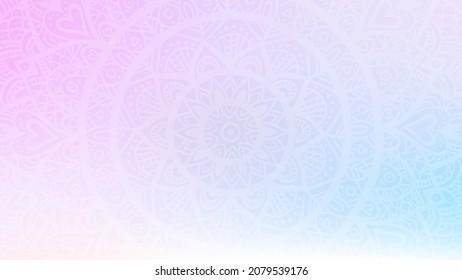 Papel de fondo de degradado de ensueño con un patrón de mandala. Fondo vectorial para yoga, afiche de meditación.