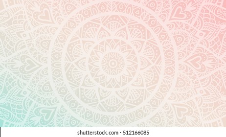 Dreamy gradient wallpaper and mandala pattern  Vector background for yoga  meditation poster 