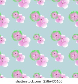 Dreamy hibiscus blooms in soft pink with lime-green edged variations, scattered elegantly across a misty silver-gray background. This serene floral pattern brings a touch of tropical sophistication.