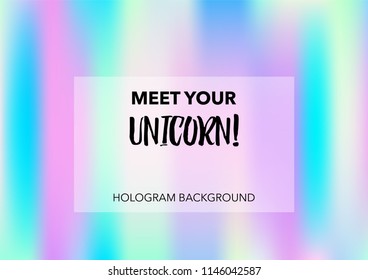 Dreamy Hologram Gradient Vector Background. Bright Trendy Tender Pearlescent Glam Overlay. Cool Color Holographic Princess, Fairytale, Cute Girlie Texture. Unicorn Fairy Tale Cute Hologram Gradient