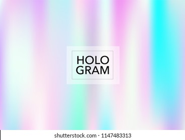 Dreamy Hologram Gradient Vector Background. Luxury Trendy Tender Pearlescent Glam Overlay. Vibrant Holographic Princess, Fairytale, Cute Girlie Wallpaper. Unicorn Fairy Tale Glitch Hologram Gradient