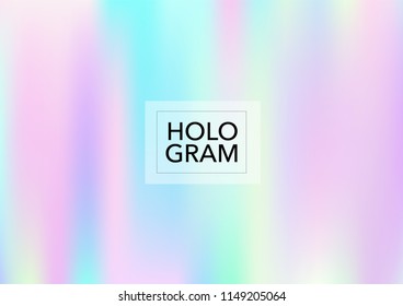 Dreamy Hologram Gradient Vector Background. Bright Trendy Tender Pearlescent Color Overlay. Vibrant Holographic Princess, Fairytale, Cute Girlie Background. Unicorn Magic Funky Teal, Hologram Gradient
