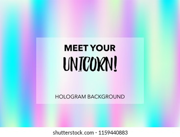Dreamy Hologram Gradient Vector Background. Soft Trendy Tender Pearlescent Rainbow Overlay. Vibrant Holographic Princess, Fairytale, Cute Girlie Background. Unicorn Magic Funky Teal, Hologram Gradient