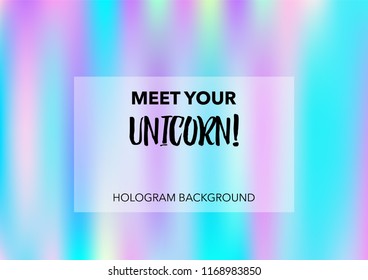 Dreamy Hologram Gradient Vector Background. Bright Trendy Tender Pearlescent Color Overlay. Vibrant Holographic Princess, Fairytale, Cute Girlie Wallpaper. Unicorn Fairy Tale Cute Hologram Gradient