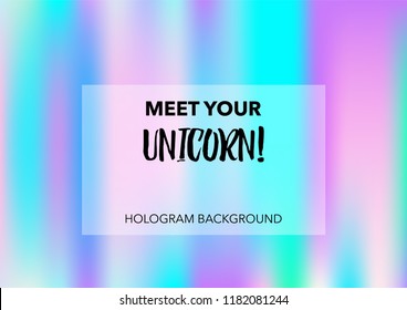 Dreamy Hologram Gradient Vector Background. Luxury Trendy Dreamy Pearlescent Color Overlay. Vibrant Holographic Princess, Fairytale, Cute Girlie Background. Unicorn Magic Funky Teal, Hologram Gradient