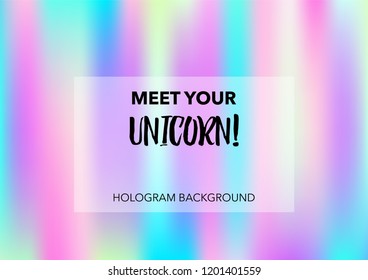 Dreamy Hologram Gradient Vector Background. Luxury Trendy Dreamy Pearlescent Color Overlay. Vibrant Holographic Princess, Fairytale, Cute Girlie Texture. Unicorn Magic Funky Teal, Hologram Gradient