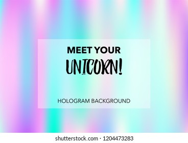 Dreamy Hologram Gradient Vector Background. Luxury Trendy Tender Pearlescent Color Overlay. Rainbow Holographic Princess, Fairytale, Cute Girlie Texture. Unicorn Magic Funky Teal, Hologram Gradient