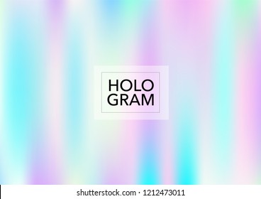 Dreamy Hologram Gradient Vector Background. Bright Trendy Tender Pearlescent Color Overlay. Cool Color Holographic Princess, Fairytale, Cute Girlie Texture. Unicorn Fairy Tale Tech Hologram Gradient