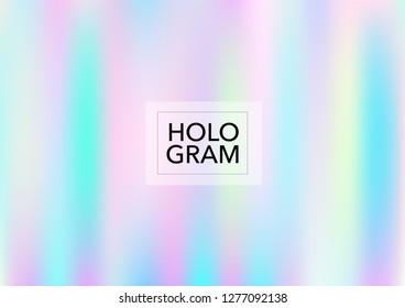 Dreamy Hologram Gradient Vector Background. Luxury Trendy Tender Pearlescent Color Overlay. Rainbow Holographic Princess, Fairytale, Cute Girlie Paper. Unicorn Fairy Tale Tech Hologram Gradient