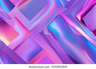 Dreamy Iridescent Texture with Glossy Holographic Effect