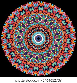 Dreamy Kaleidoscope: Multicolored Mandala Pattern 