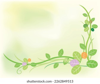 dreamy leave banner frame vine garden drawing vector
