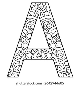 Dreamy A letter Petal Maze Mandala