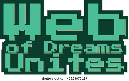 Un diseño vectorial con letras de ensueño que representa cómo la web teje las aspiraciones en una unión armoniosa.