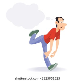 Dreamy man. Funny people. Illustration concept template for website, web landing page, banner, presentation, social, poster, promotion or print media.