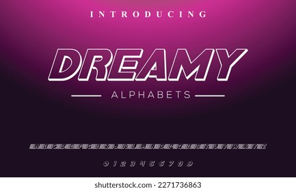 DREAMY Modern Bold Font. Regular Italic Number Typography urban style alphabet fonts for fashion, sport, technology, digital, movie, logo design, vector illustration