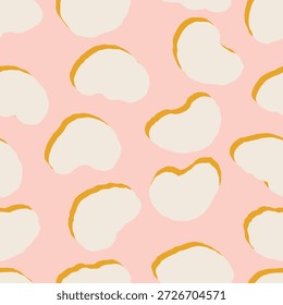 Dreamy Organic Blobs Seamless Vector Pattern. Gentle Irregular Dots Texture. Minimal Sky Shapes Tile 