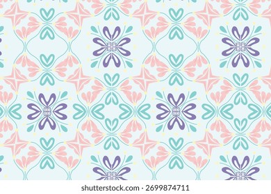 Patrones geométricos sin fisuras de colores pastel de ensueño con un brillo digital para redes sociales, telas y papelería