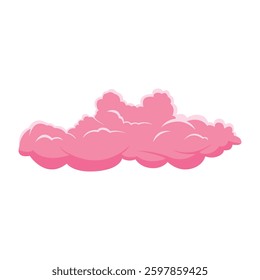 Dreamy pink clouds 2D cartoon object. Dreams cumulus isolated vector item white background. Day dreaming. Fairytale magical puffy shapes. Paradise romantic cloudscape color flat spot illustration.
