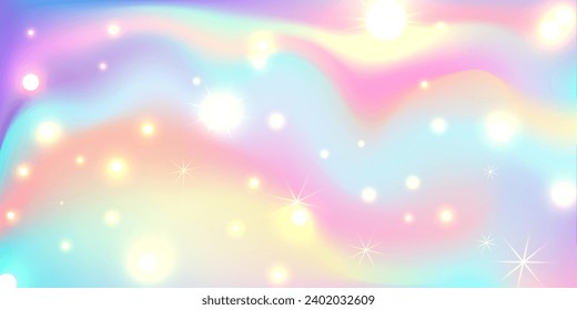 Dreamy princess wallpaper background. Rainbow girlie texture. Fantasy unicorn backdrop. Premium quality.Vector.