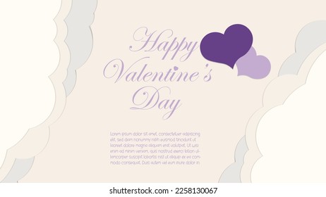 Dreamy Purple Valentine's Day Illustrator Background with Clouds and Lavender Hues and a copy spare area