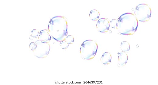 Dreamy Rainbow Bubble PNG Featuring Glossy Surface, Colourful Refraction, and Delicate Misty Glow for Abstract or Fantasy Designs.