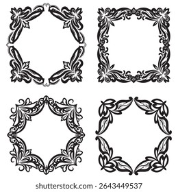 Dreamy and Soft Vintage Decorative Floral Frames Vector Set Packs

